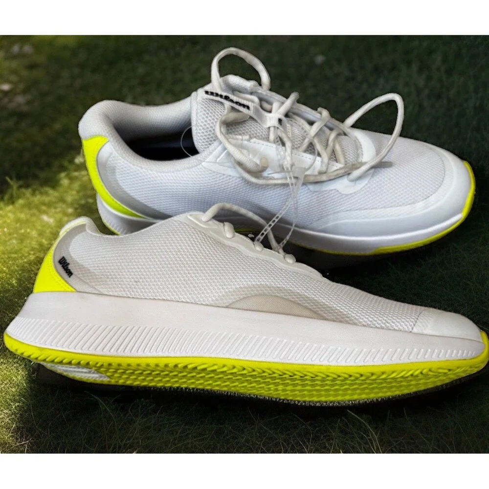 Wilson Womens Sz 10 Intrigue Lite WRS335830 Tennis Shoes White Yellow Navy